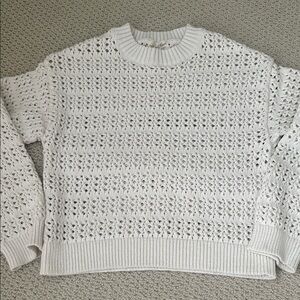 Universal Thread Women's White Crochet Sweater